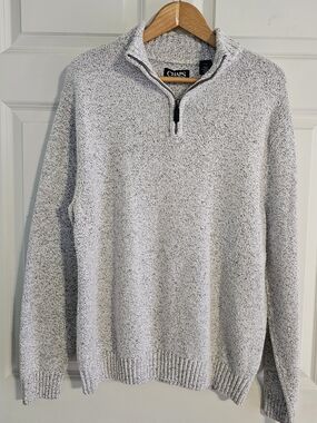 Chaps Men's Heather Gray Half-Zip Sweater